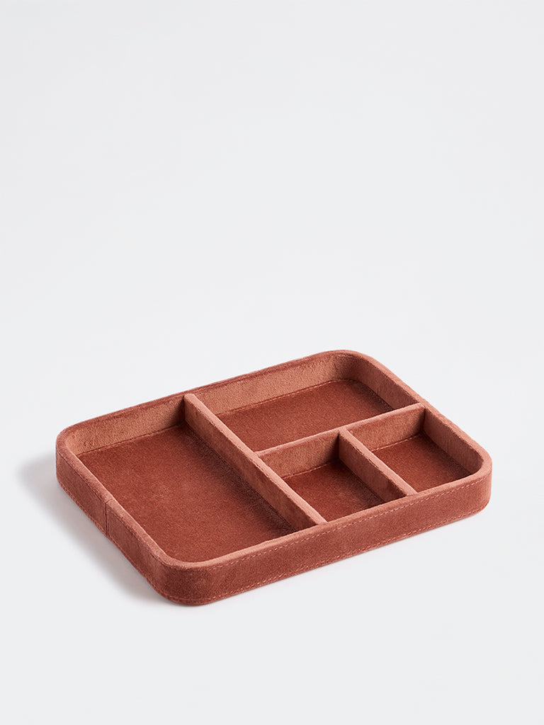 Westside Home Rust Velvet Jewellery Tray