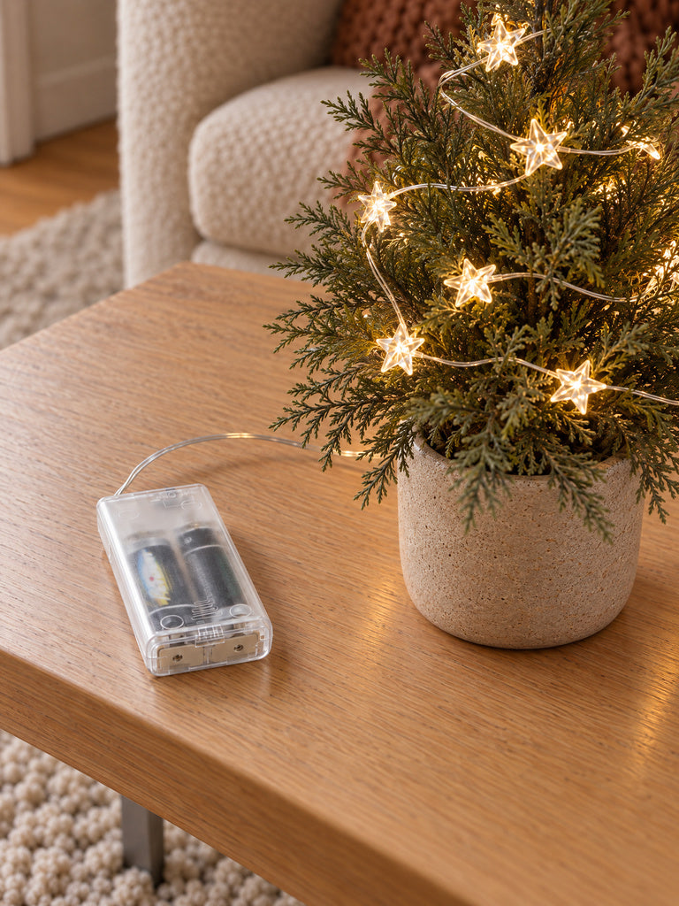 Westside Home White Star LED String Lights with Batteries