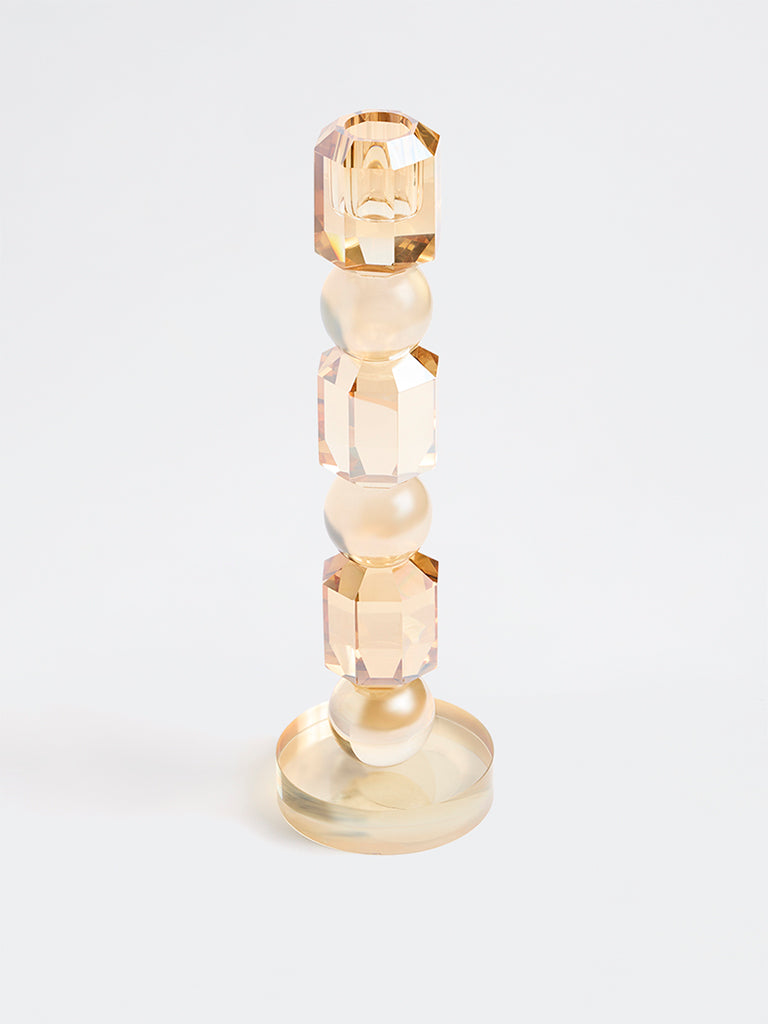 Westside Home Amber Tapered Crystal Candle Holder