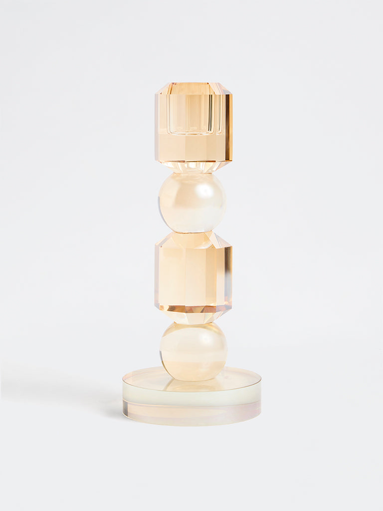 Westside Home Amber Tapered Crystal Candle Holder