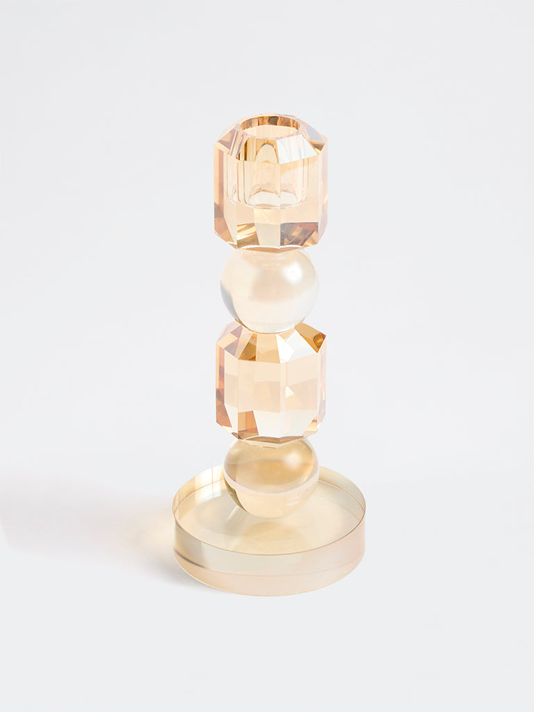 Westside Home Amber Tapered Crystal Candle Holder