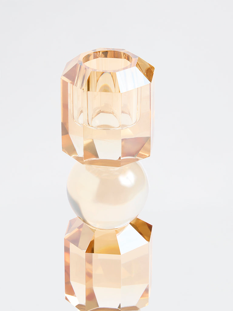 Westside Home Amber Tapered Crystal Candle Holder