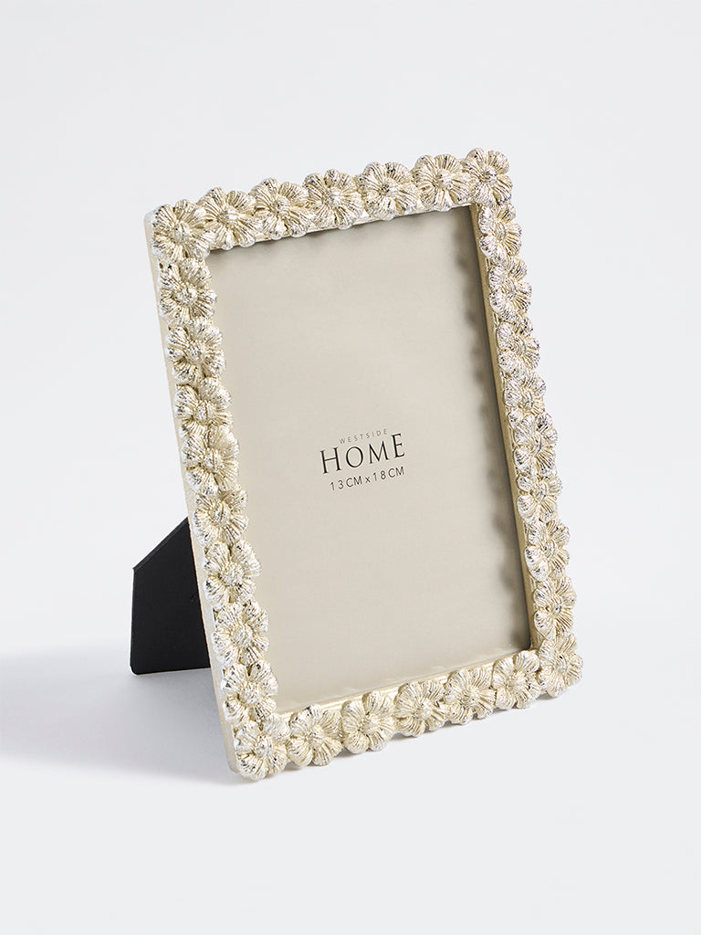 Westside Home Light Gold Floral Design Photo Frame