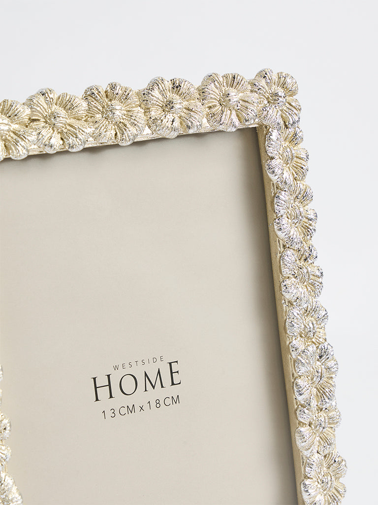 Westside Home Light Gold Floral Design Photo Frame