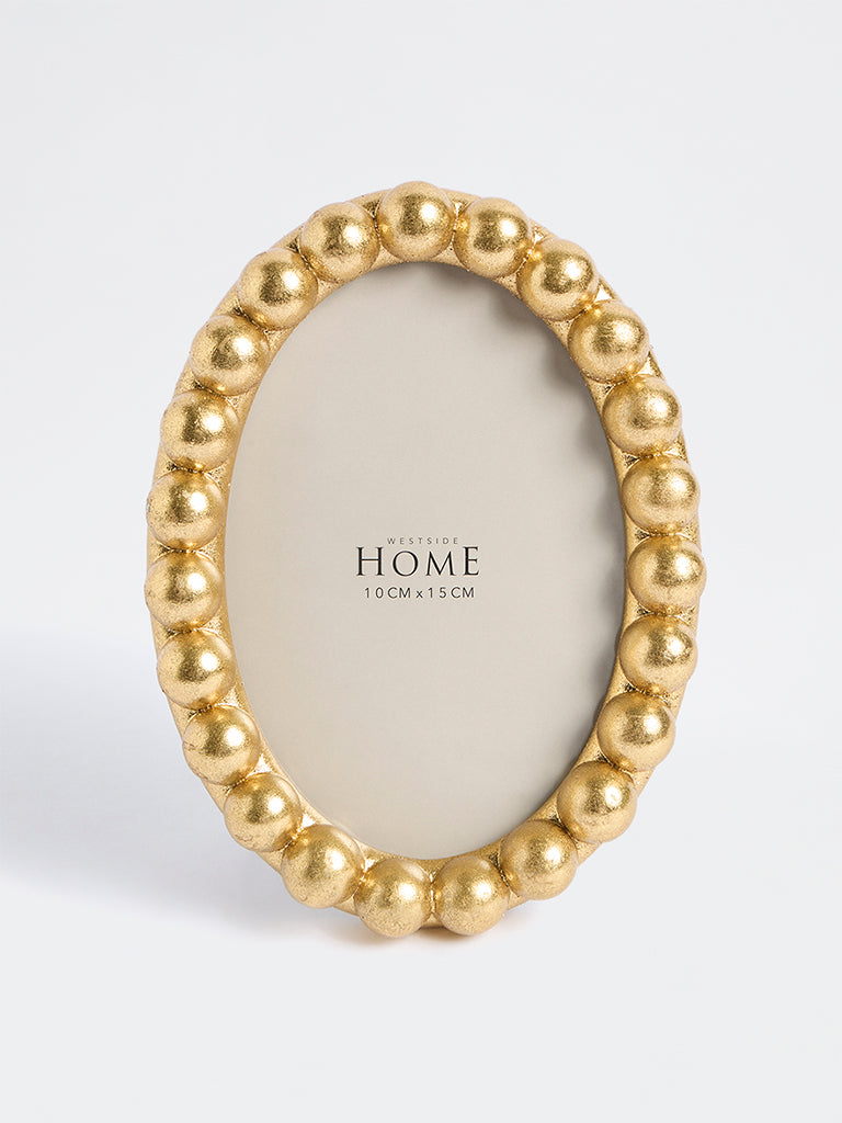Westside Home Gold Beaded Oval Photo Frame