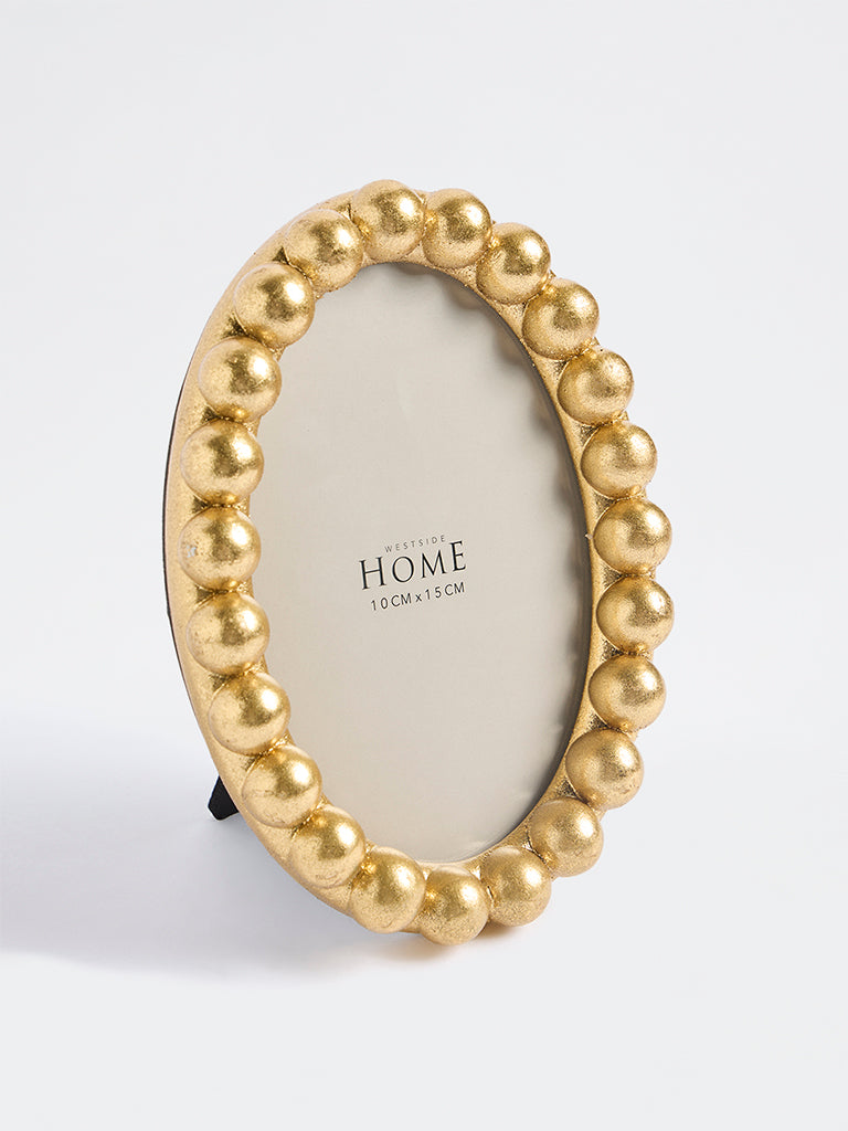 Westside Home Gold Beaded Oval Photo Frame