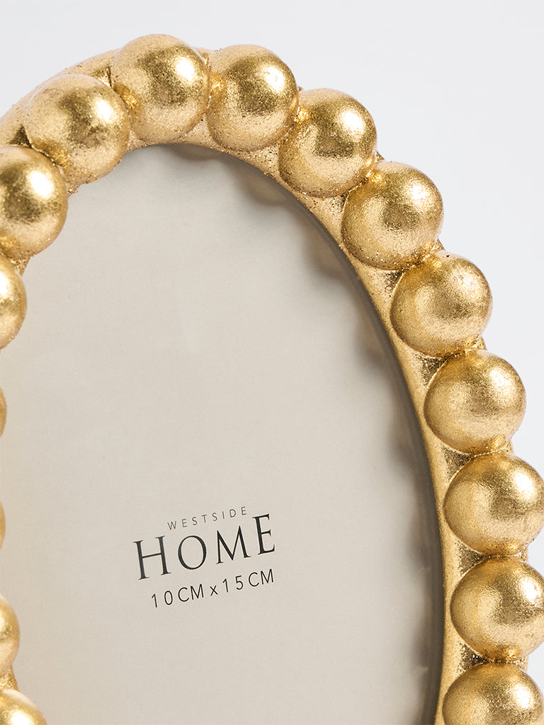 Westside Home Gold Beaded Oval Photo Frame