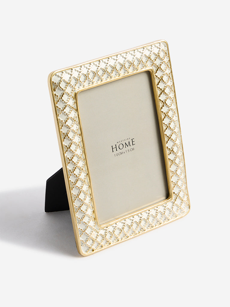 Westside Home White Geometric Resin Photo Frame