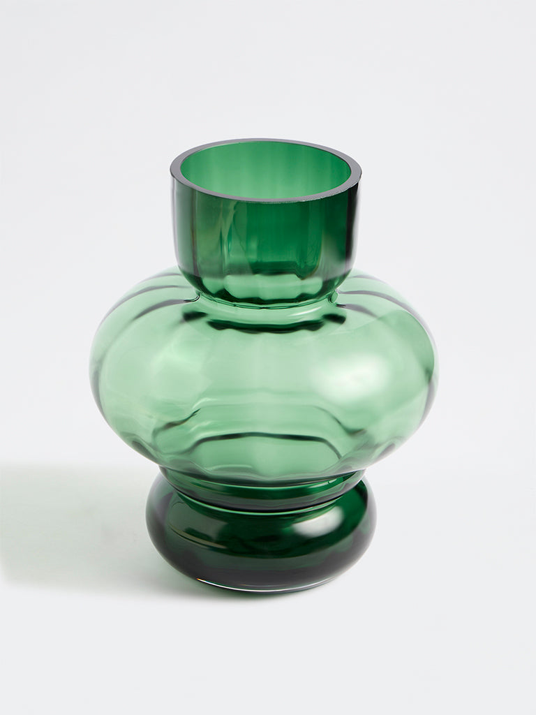 Westside Home Green Three-Tier Bubble Glass Vase