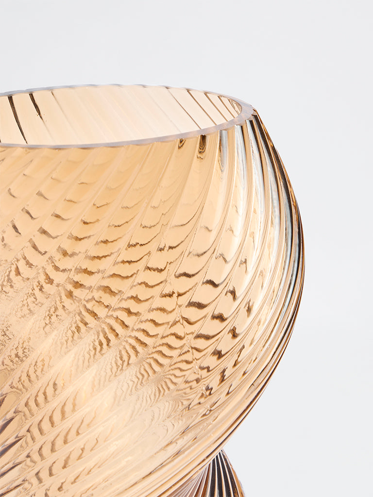 Westside Home Light Brown Swirl Glass Vase