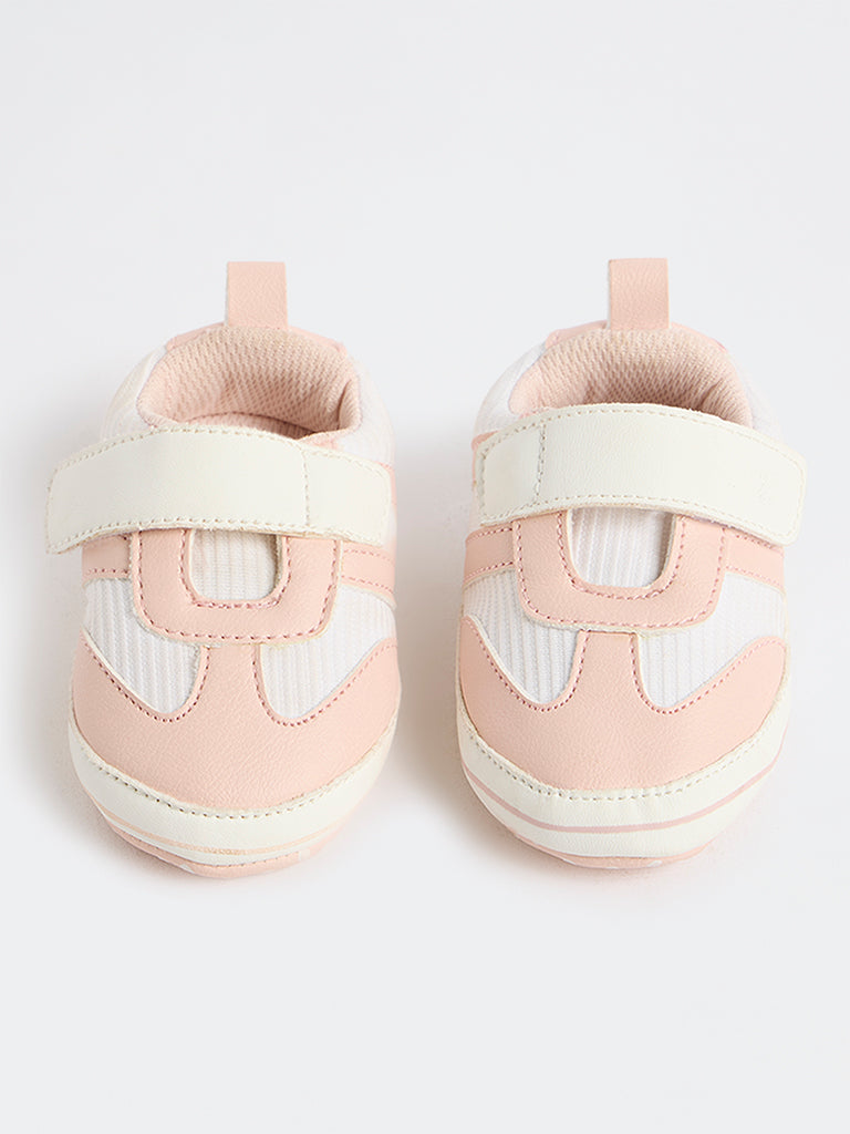 Yellow Pink Velcro-Strap Booties
