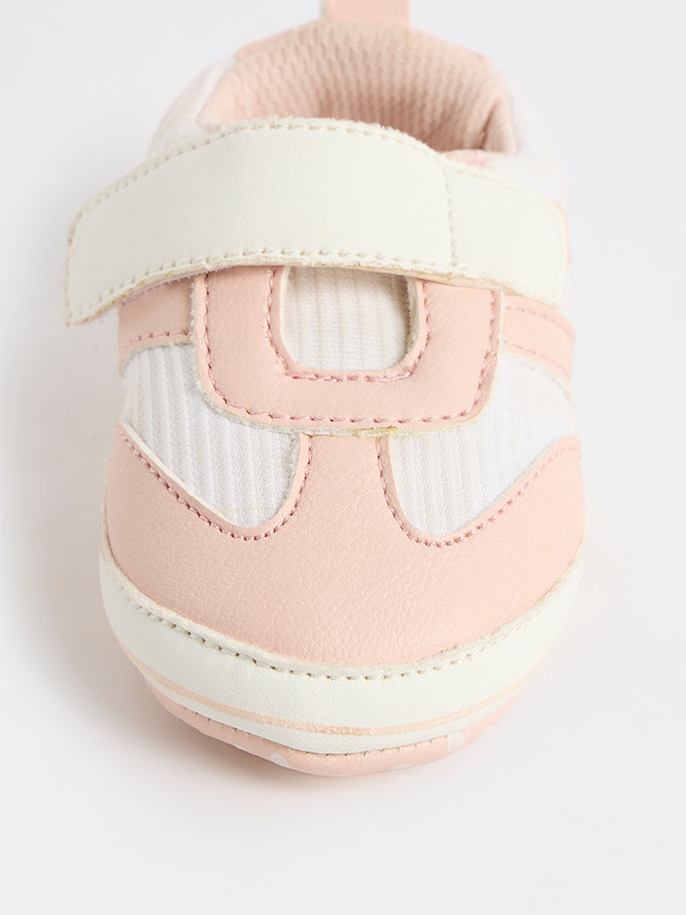 Yellow Pink Velcro-Strap Booties