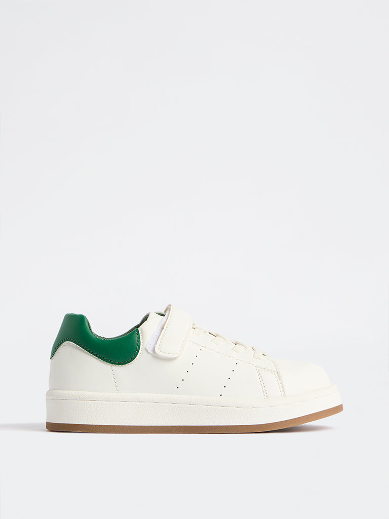 Yellow White Lace-Up Sneakers