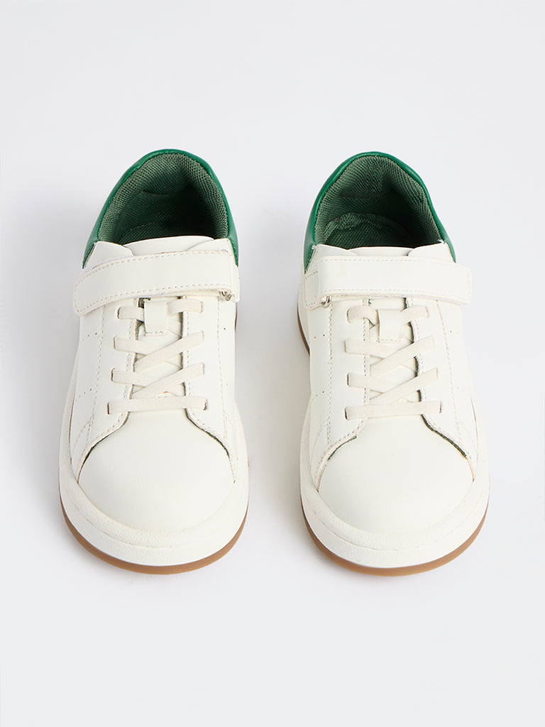 Yellow White Lace-Up Sneakers