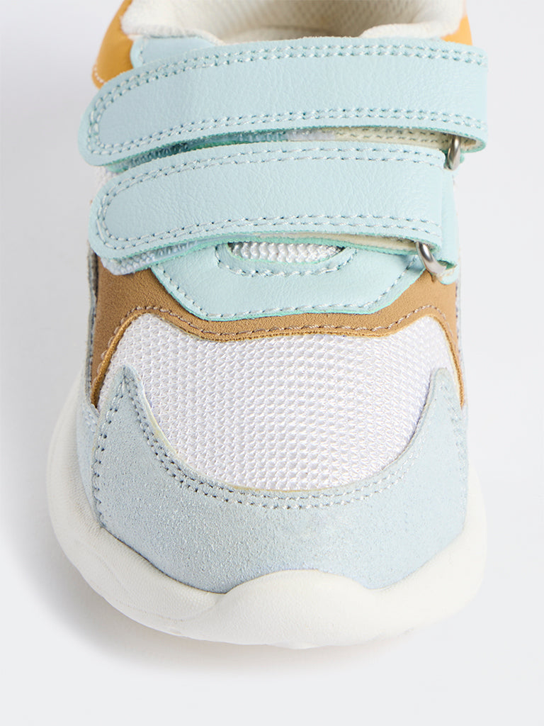 Yellow Multicolour Velcro-Strap Sneakers