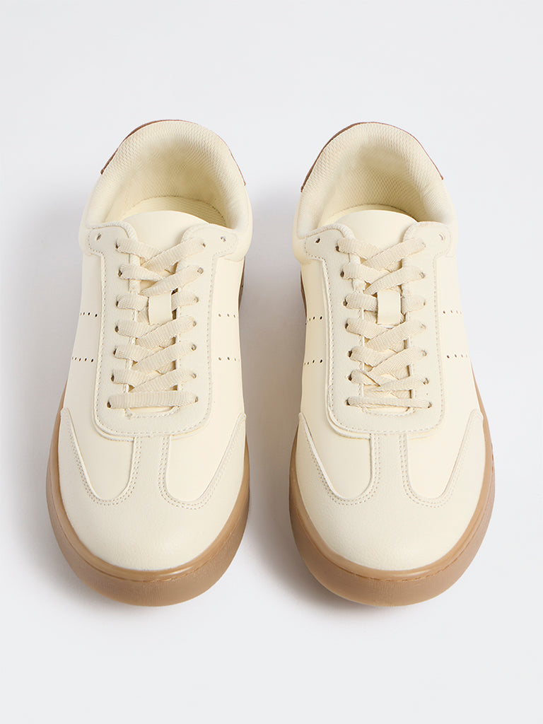 SOLEPLAY Off-White Lace-Up Sneakers