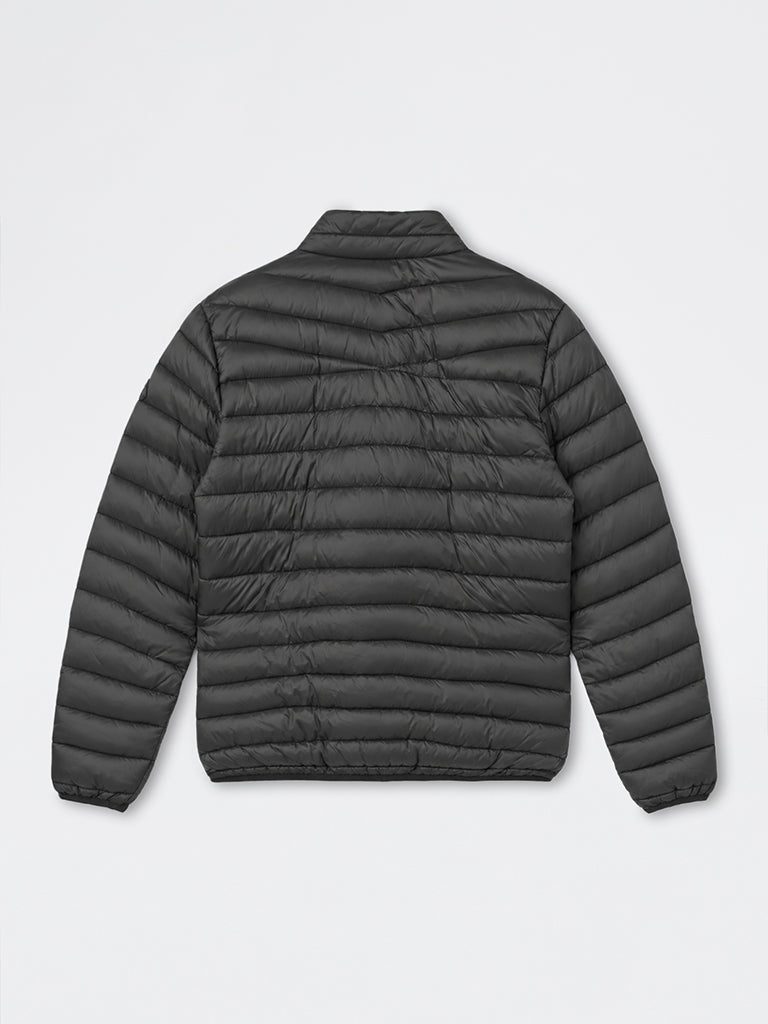 WES Casuals Black Solid Relaxed-Fit Puffer Jacket