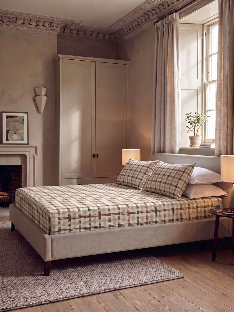 Westside Home Multicolor Checkered Queen Fitted Bed Sheet Set