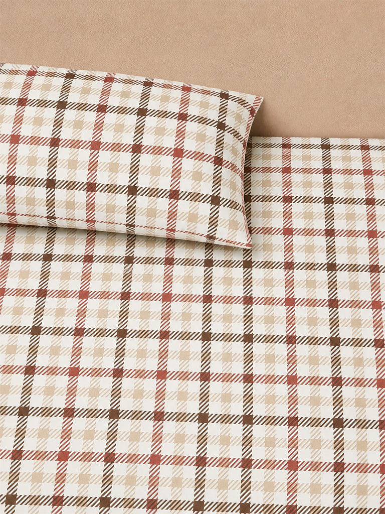 Westside Home Multicolor Checkered King Fitted Bed Sheet Set