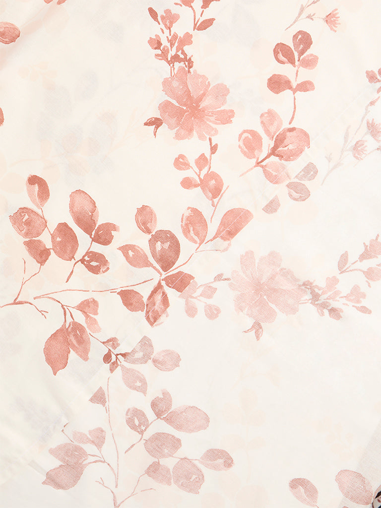 Westside Home Rust Botanical Design Queen Bed Sheet Set