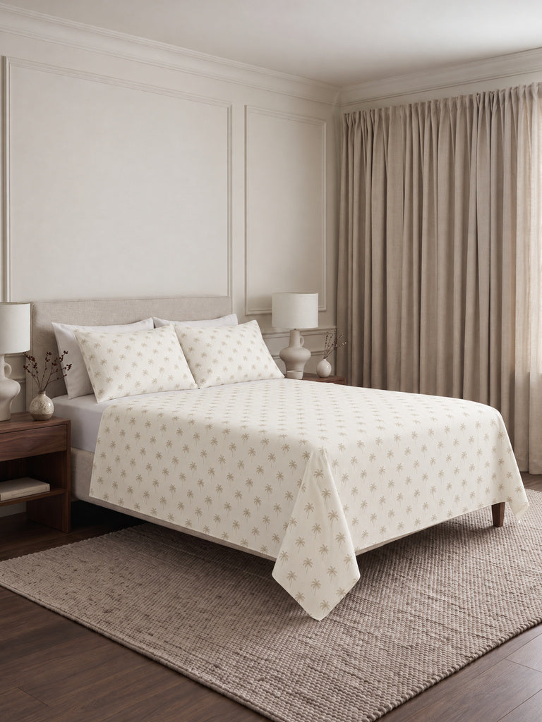 Westside Home Sage Tropical Design Queen Bed Sheet Set
