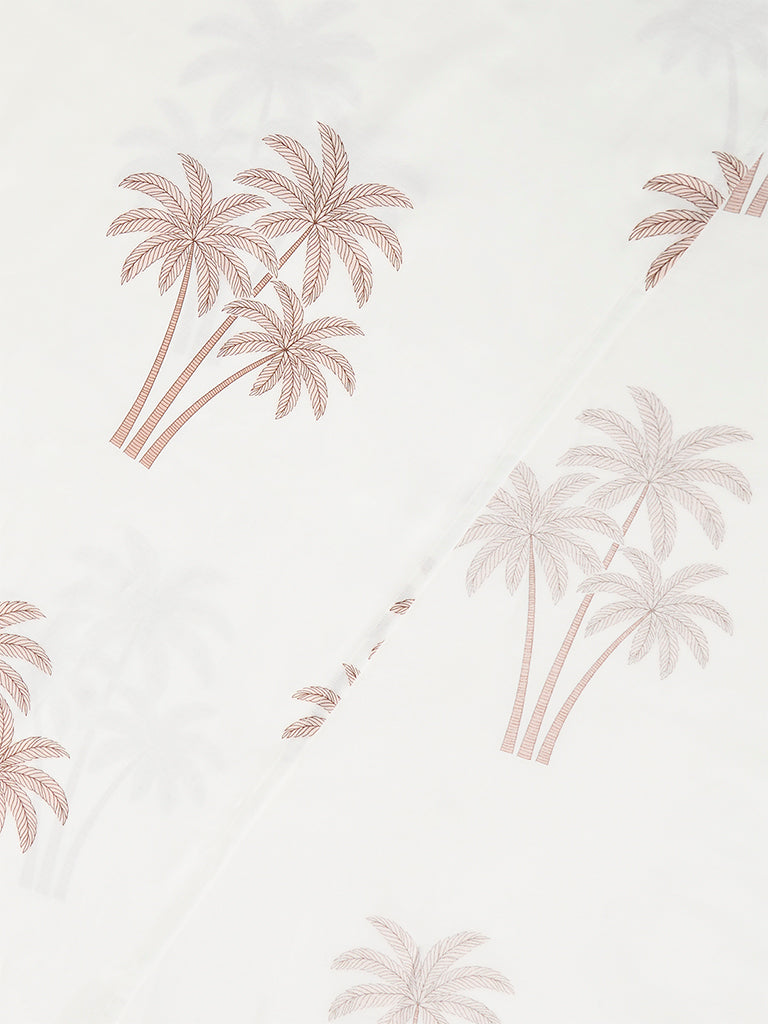 Westside Home Dusty Pink Tropical Printed Queen Bed Sheet Set