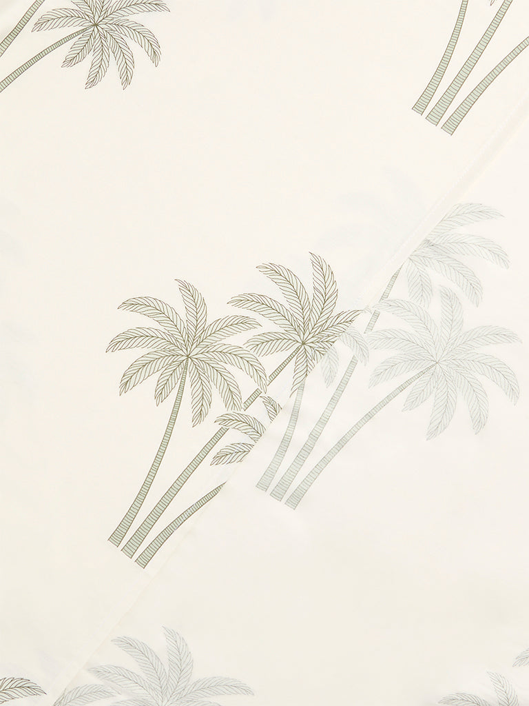 Westside Home Sage Tropical Printed Queen Bed Sheet Set