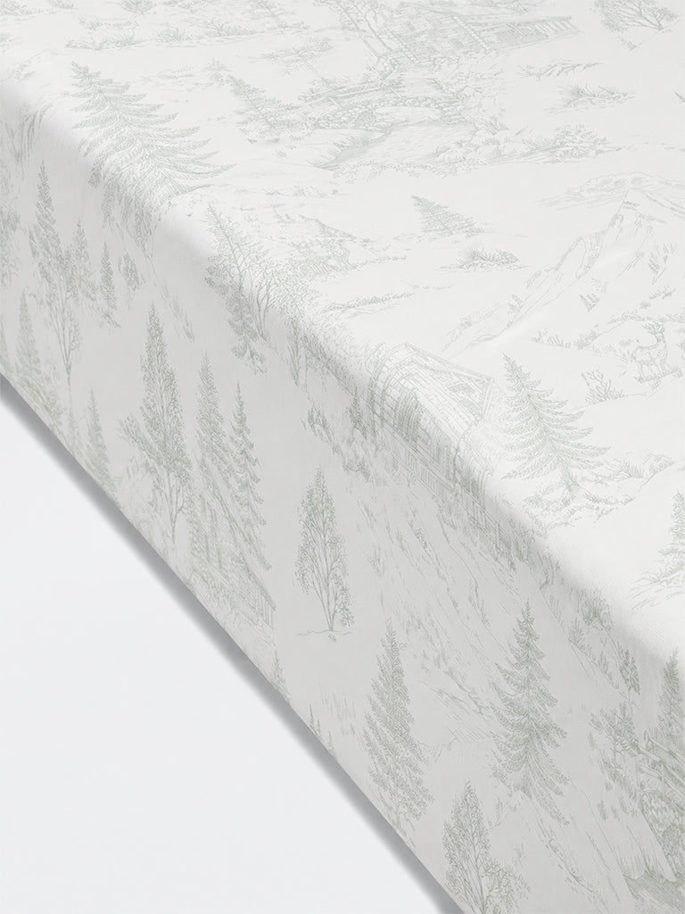 Westside Home Sage Toile Printed King Bed Sheet Set