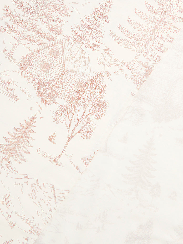 Westside Home Red Toile Pattern King Bed Sheet Set