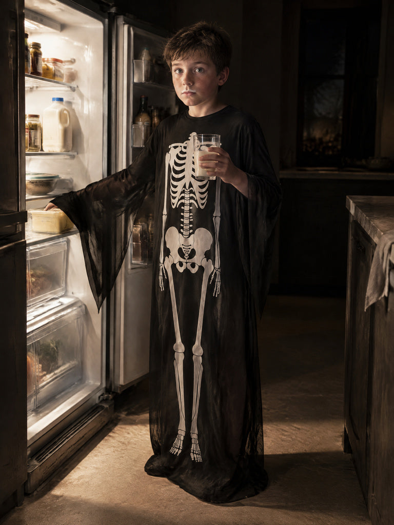 Westside Home Black Halloween Skeleton Design Mesh Costume