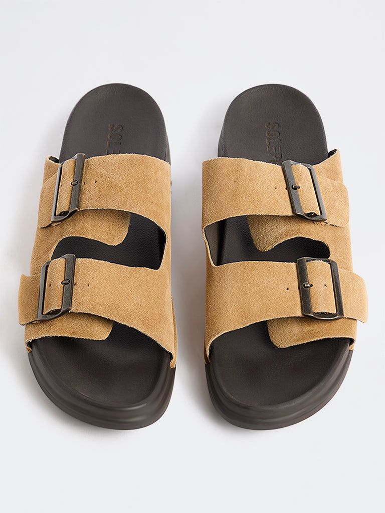 SOLEPLAY Dark Brown Slip-On Sandals
