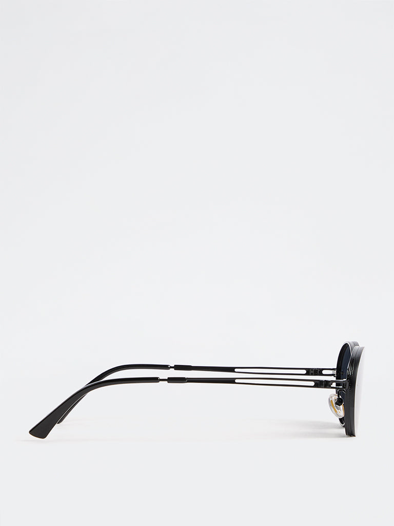 Nuon Black Round Sunglasses - Comes with a Pouch and Cleaning Cloth