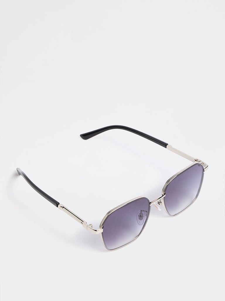 Nuon Purple Geometric Sunglasses - Comes with a Pouch and Cleaning Cloth