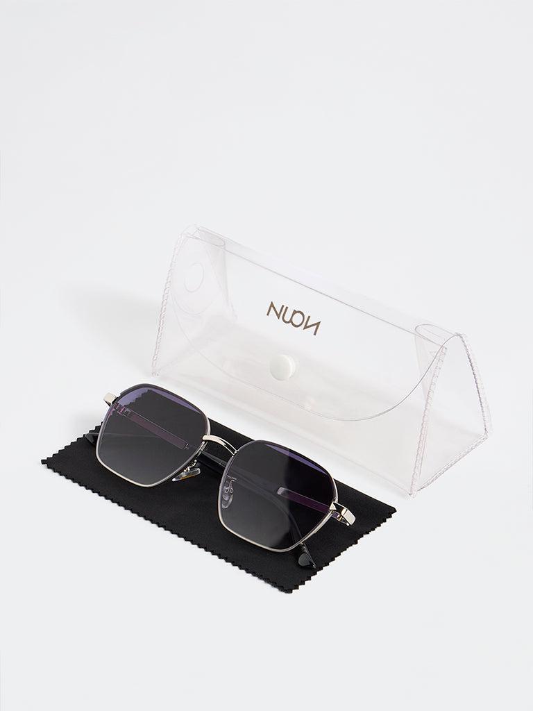 Nuon Purple Geometric Sunglasses - Comes with a Pouch and Cleaning Cloth