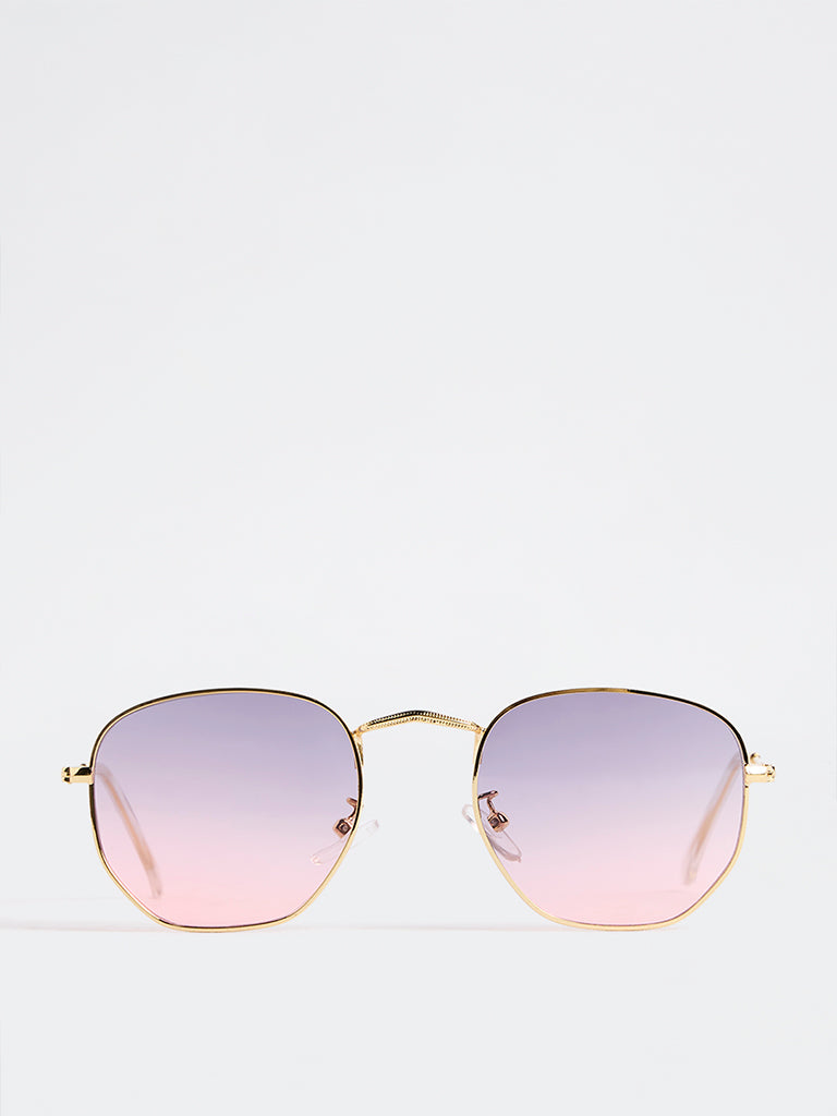 Nuon Pink Metal Frame Sunglasses - Comes with a Pouch and Cleaning Cloth
