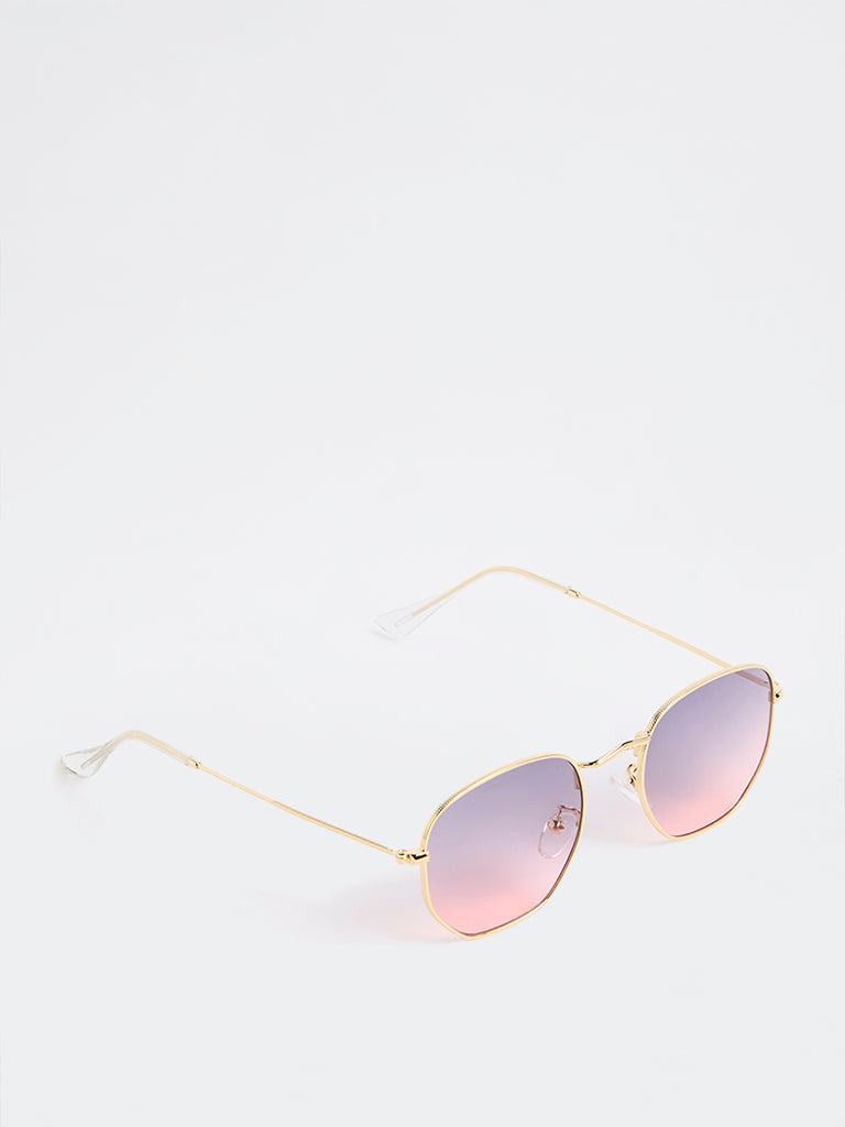 Nuon Pink Metal Frame Sunglasses - Comes with a Pouch and Cleaning Cloth