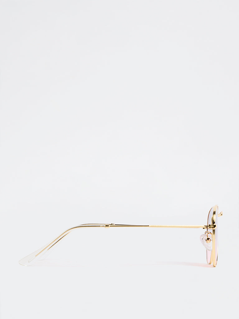 Nuon Pink Metal Frame Sunglasses - Comes with a Pouch and Cleaning Cloth
