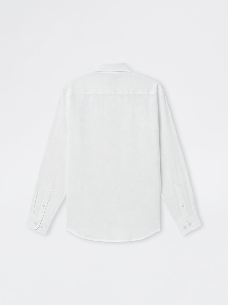 Ascot Off-White Relaxed-Fit Linen Shirt