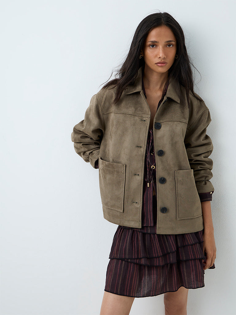 LOV Olive Suede Jacket