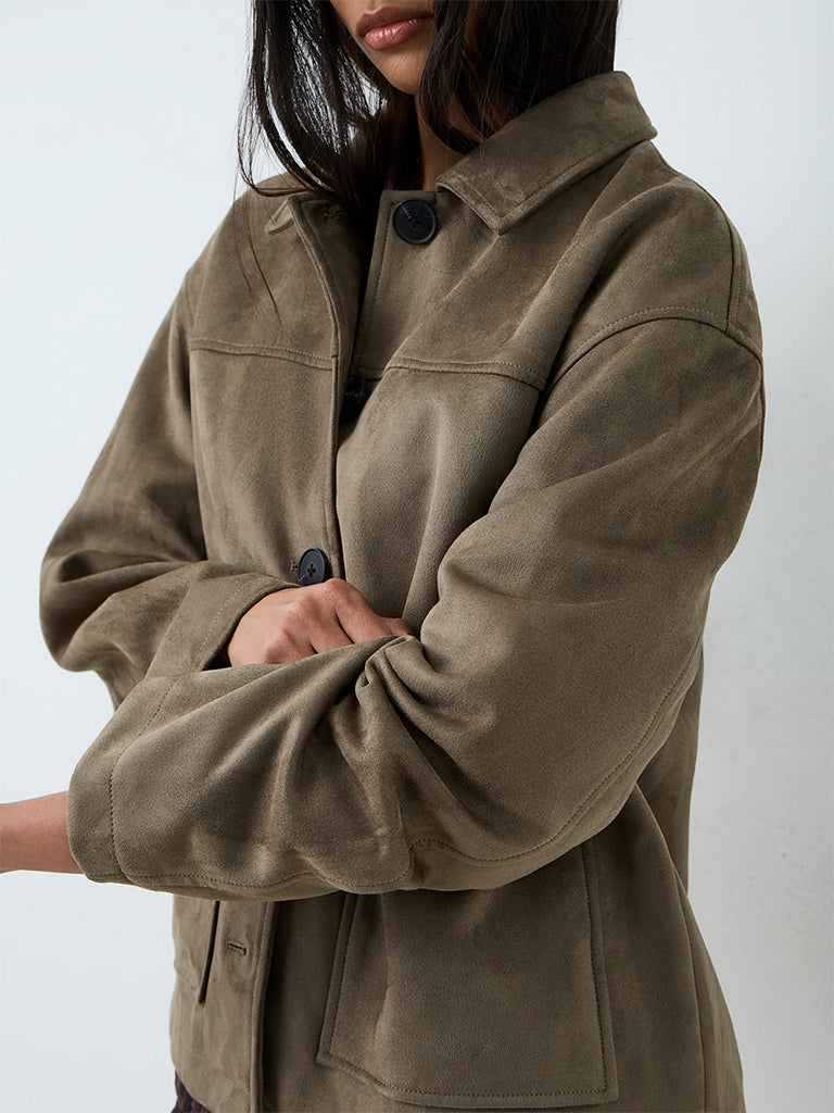 LOV Olive Suede Jacket