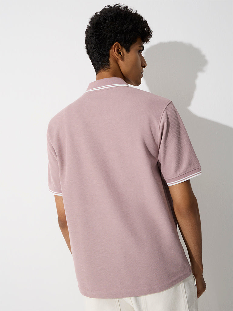 WES Casuals Dusty Pink Relaxed-Fit T-Shirt