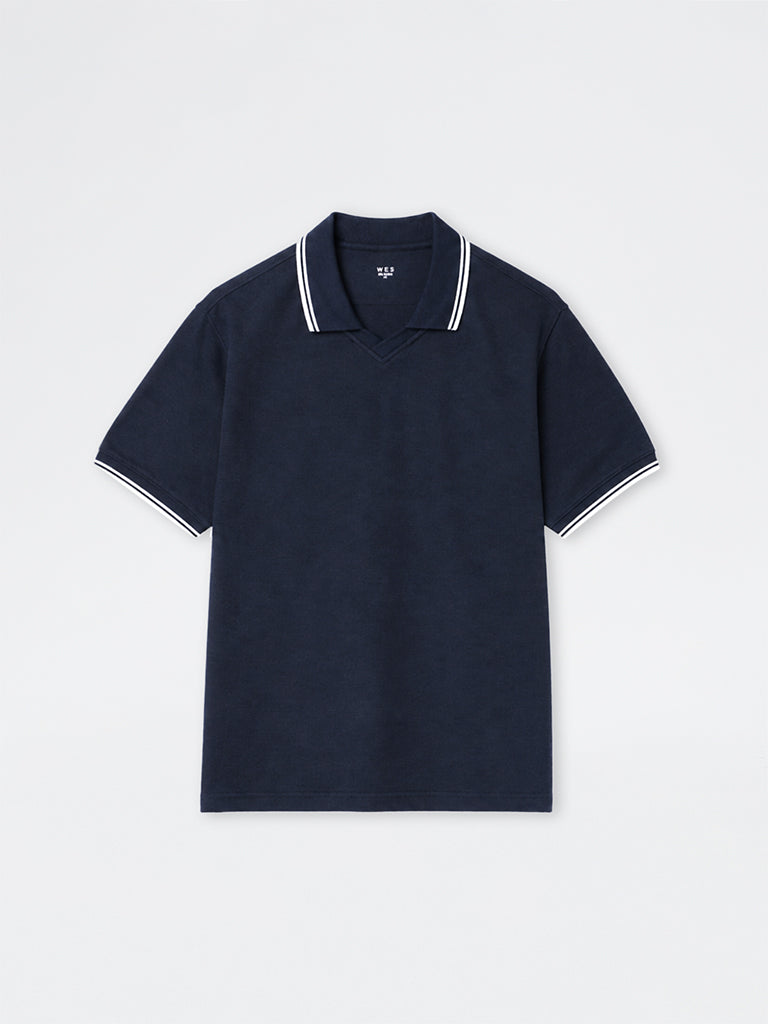 WES Casuals Navy Solid Relaxed-Fit T-Shirt