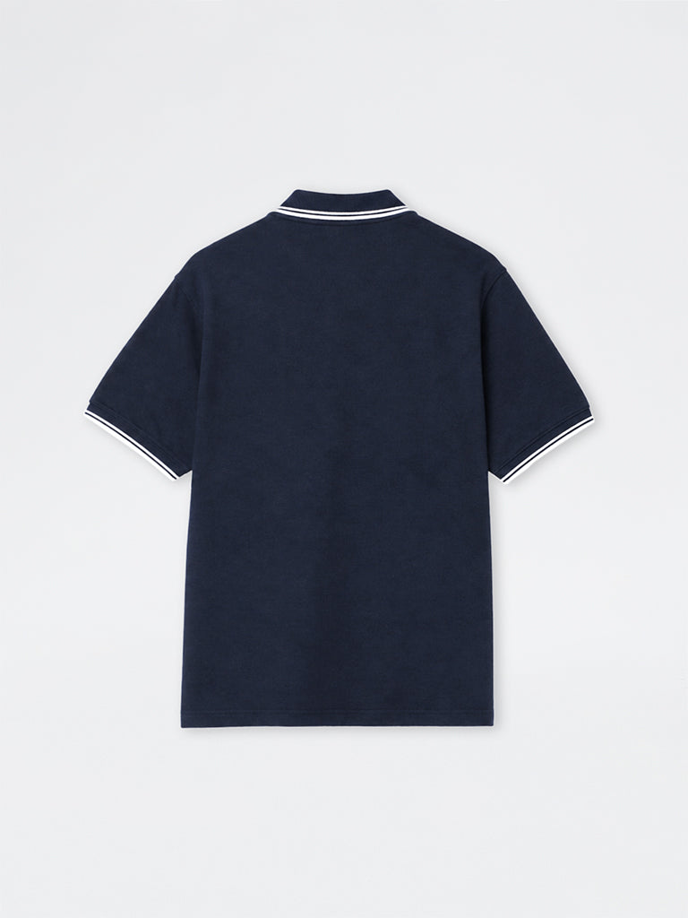 WES Casuals Navy Solid Relaxed-Fit T-Shirt