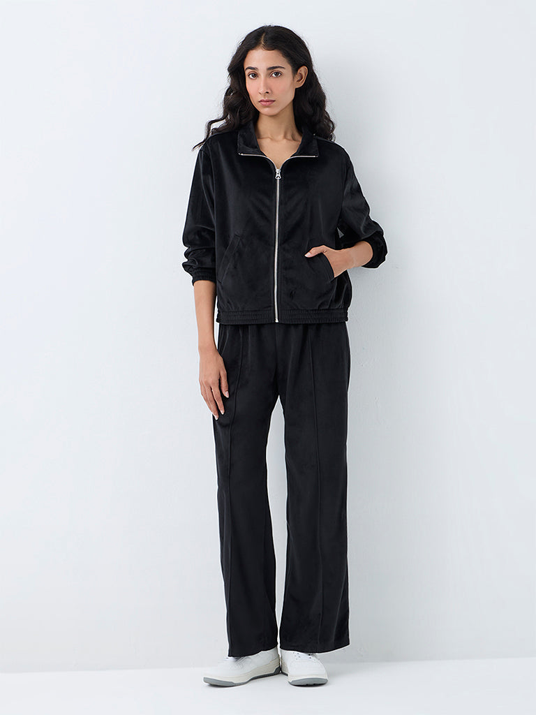 Nuoflexx Black Solid Velour Jacket