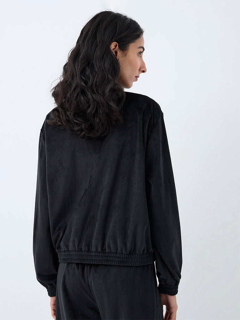 Nuoflexx Black Solid Velour Jacket
