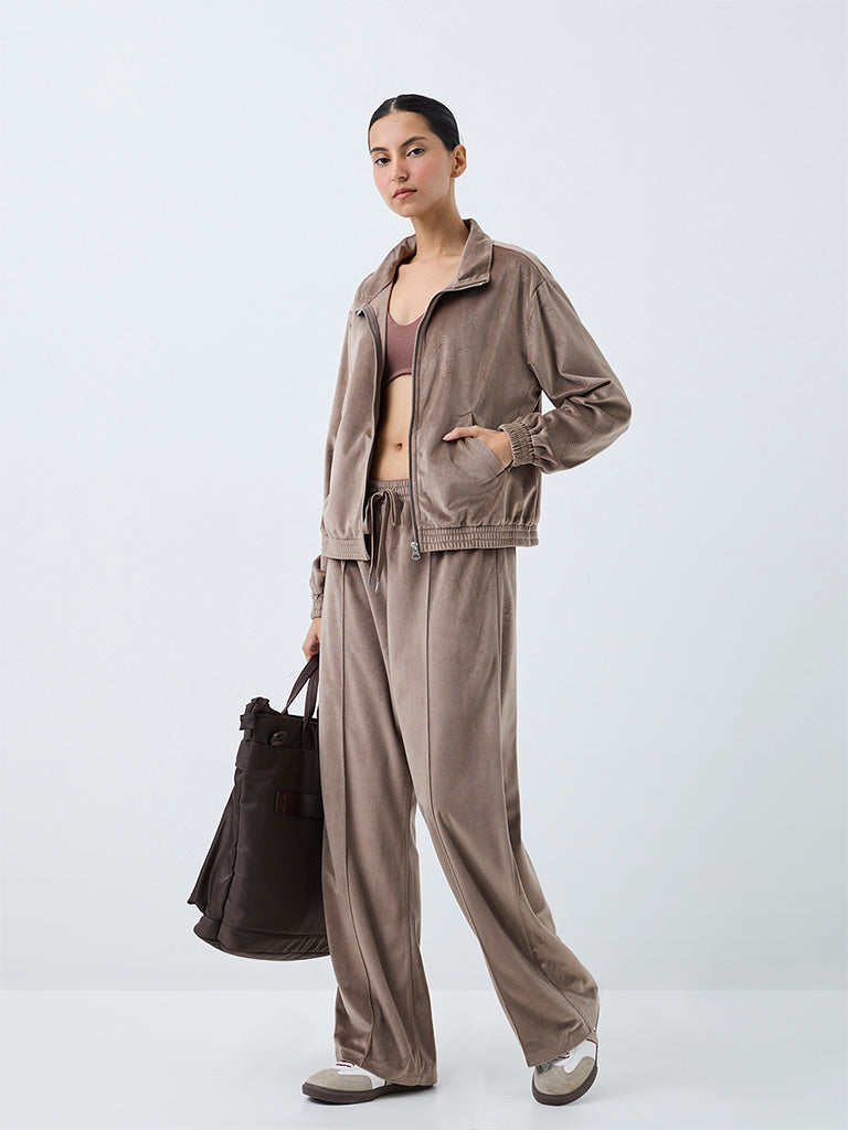 Nuoflexx Brown Solid Suede Jacket
