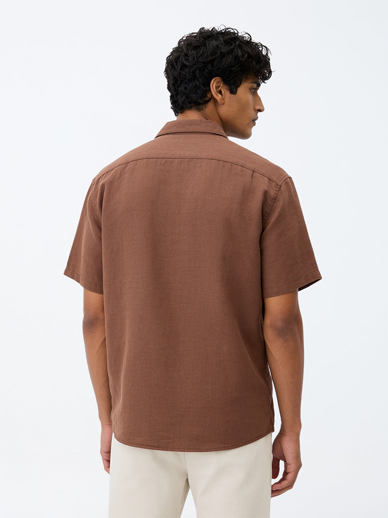 WES Casuals Light Brown Relaxed-Fit Shirt