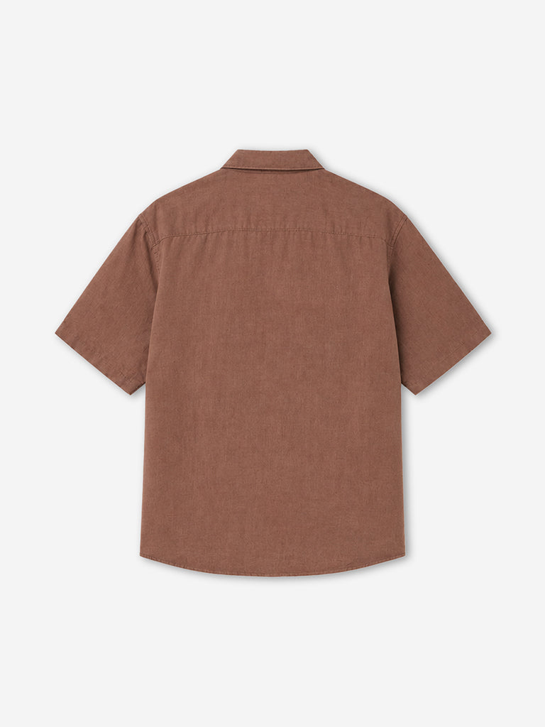 WES Casuals Light Brown Relaxed-Fit Shirt