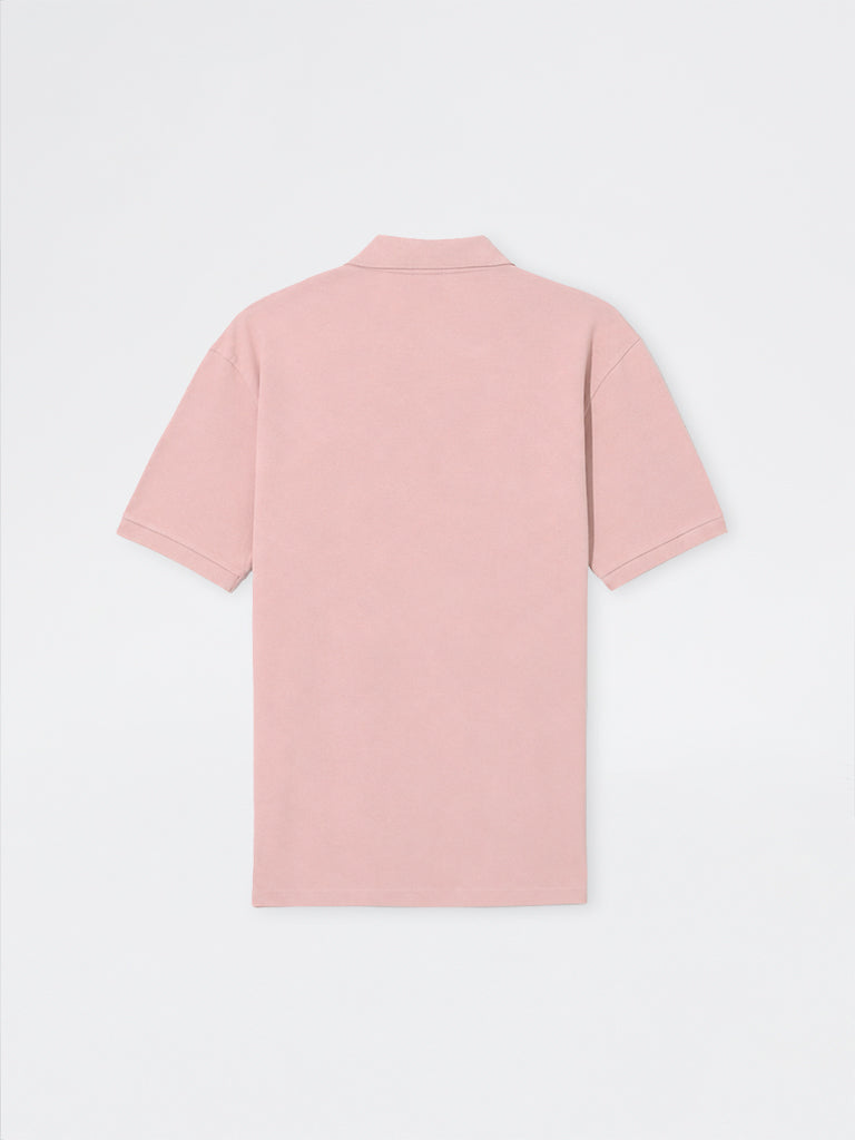 WES Casuals Light Pink Relaxed-Fit Cotton-Blend Polo T-Shirt