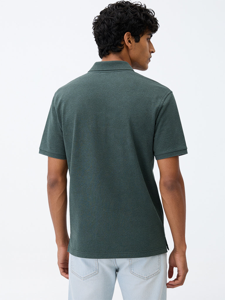 WES Casuals Sage Relaxed-Fit Cotton-Blend Polo T-Shirt